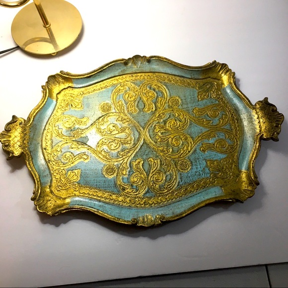 Other - Italian gold vintage Florentine hand painted tray